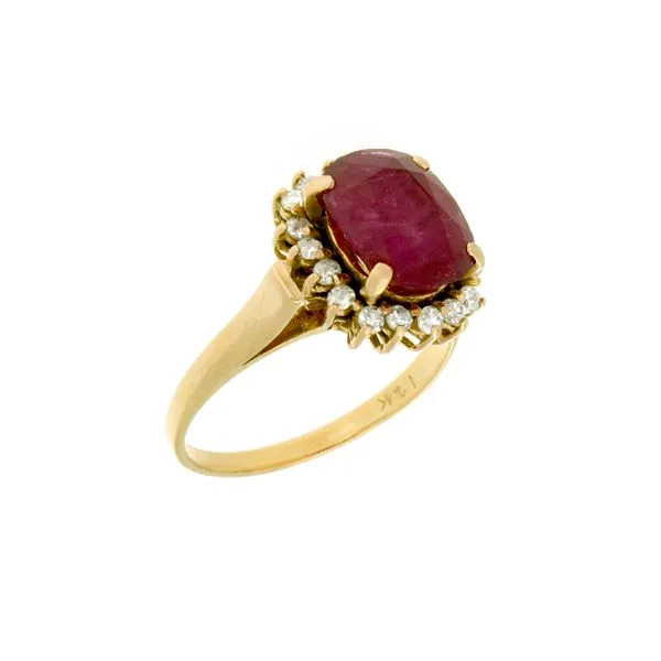 Ruby Ring with a Diamond Halo Image 2 Lewisburg Diamond & Gold Lewisburg, WV