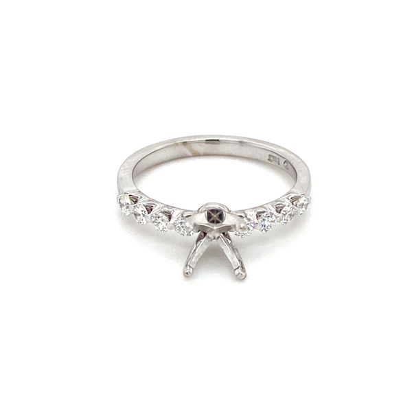 14Kt White Gold Diamond Shared Prong "Uternity" Setting Engagement Ring Lake Oswego Jewelers Lake Oswego, OR