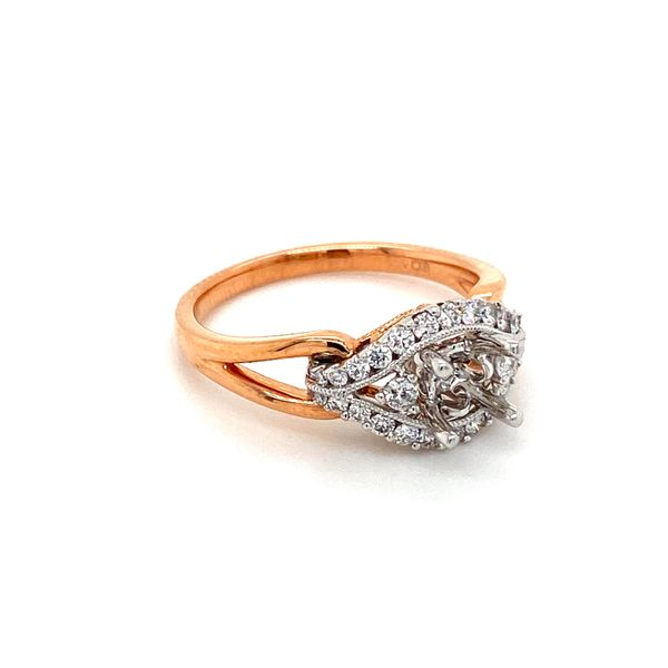 14Kt Rose & White Gold Vintage Inspired Diamond Semi Mount Ring Image 2 Lake Oswego Jewelers Lake Oswego, OR