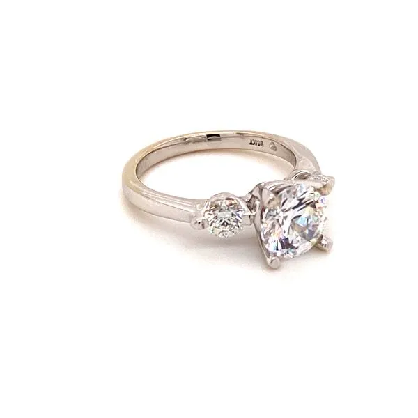 14Kt White Gold Diamond 3-Stone Style Semi Mount Ring Image 2 Lake Oswego Jewelers Lake Oswego, OR