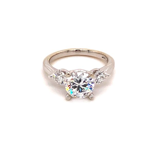 14Kt White Gold Diamond 3-Stone Style Semi Mount Ring Lake Oswego Jewelers Lake Oswego, OR