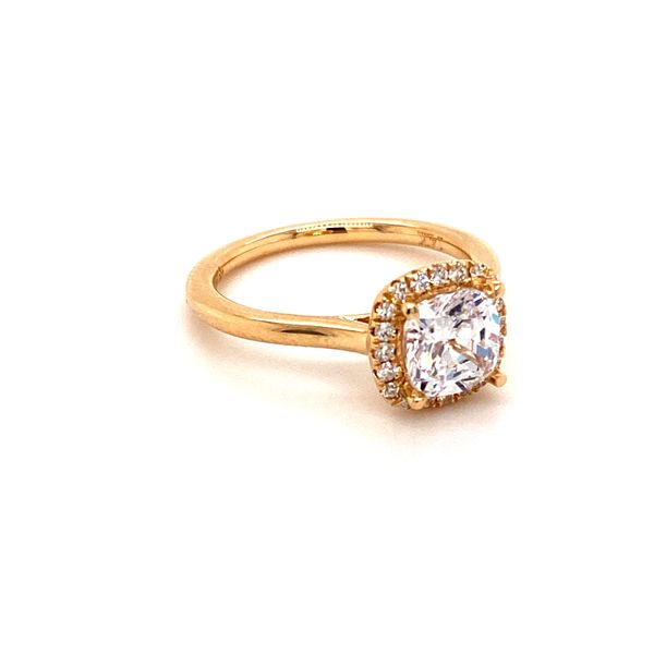 14Kt Yellow Gold Diamond Cushion Shape Halo Semi-Mount Ring Image 2 Lake Oswego Jewelers Lake Oswego, OR