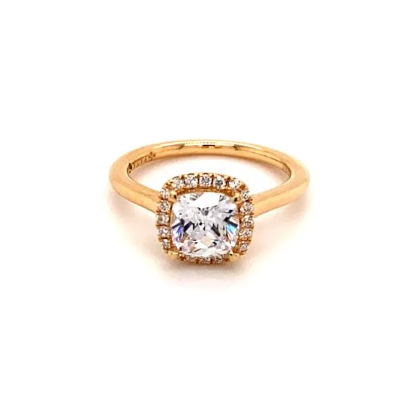 14Kt Yellow Gold Diamond Cushion Shape Halo Semi-Mount Ring Lake Oswego Jewelers Lake Oswego, OR