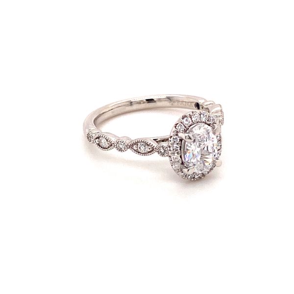 14Kt White Gold Diamond Oval Halo Semi-Mount Engagement Ring Image 2 Lake Oswego Jewelers Lake Oswego, OR