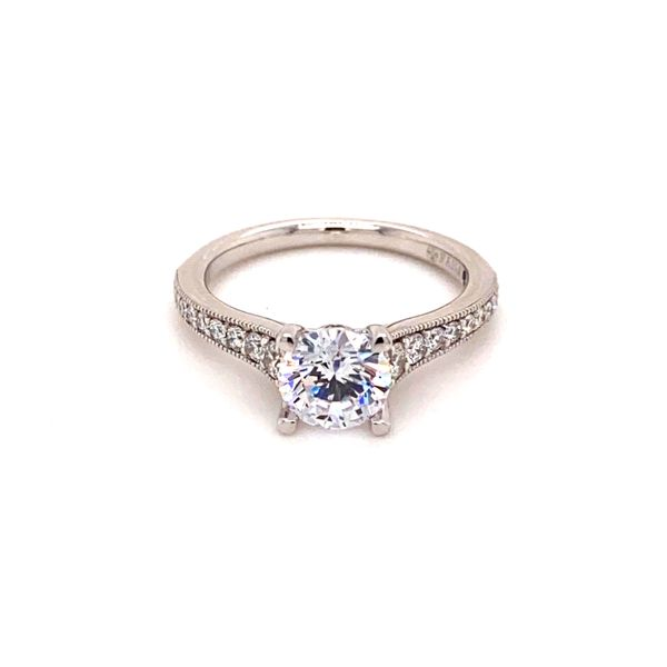 14Kt White Gold Diamond Tapered Cathedral Semi-Mount Engagement Ring Lake Oswego Jewelers Lake Oswego, OR