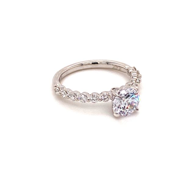 14Kt White Gold Diamond Shared Prong Semi-Mount Engagement Ring Image 2 Lake Oswego Jewelers Lake Oswego, OR