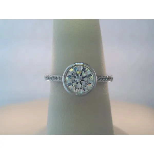 Diadori 18Kt White Gold Round Diamond Bezel Set Center Semi-Mount Engagement Ring Lake Oswego Jewelers Lake Oswego, OR