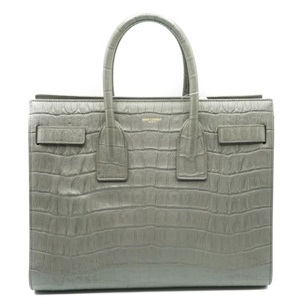 YSL Sac de Jour Grey Crocodile Handbag Lumina Gem Wilmington, NC