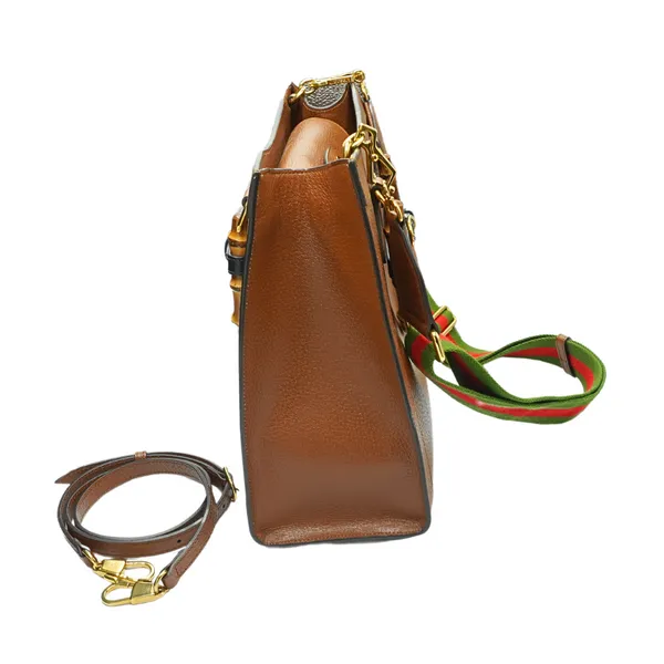 Gucci Brawn Leather Band with Bamboo Handle Image 3 Lumina Gem Hampstead, NC