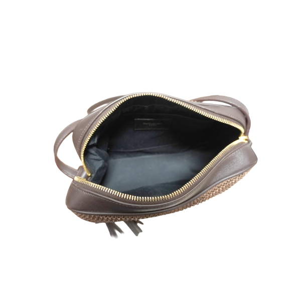YSL Lou Camera Bag in Brown Rafia Image 2 Lumina Gem Wilmington, NC