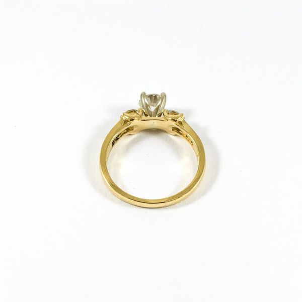 Three Stone Diamond Ring in a Diamond and Yellow Gold Setting Image 3 Lumina Gem Wilmington, NC