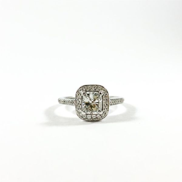 .90ctw Cushion Cut Diamond Engagement Ring - Diamond Halo and White Gold Setting - E Color VS2 Clarity Lumina Gem Wilmington, NC