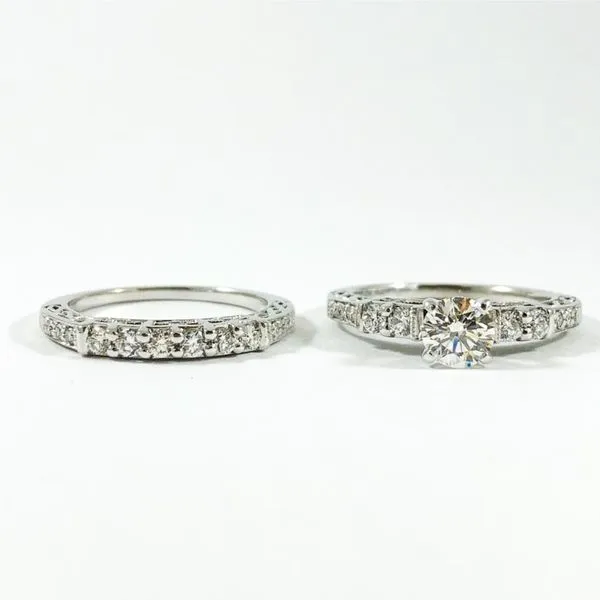 Engagement Ring and Wedding Band Set - IGI Graded - E Color SI1 Clarity Image 3 Lumina Gem Wilmington, NC