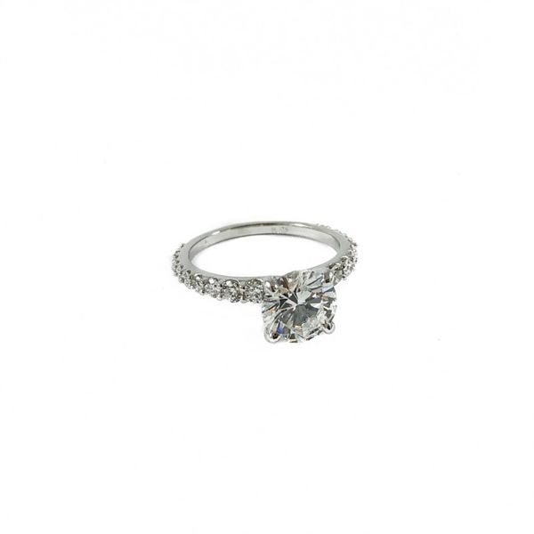 1.78ct GIA Certified Round Diamond in a Diamond and Platinum Setting - Engagement Ring Image 2 Lumina Gem Wilmington, NC