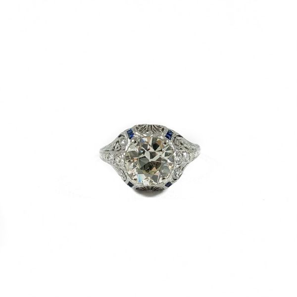 2ct Vintage Diamond and Platinum Engagement Ring - K-L Color VS1 Clarity Lumina Gem Wilmington, NC