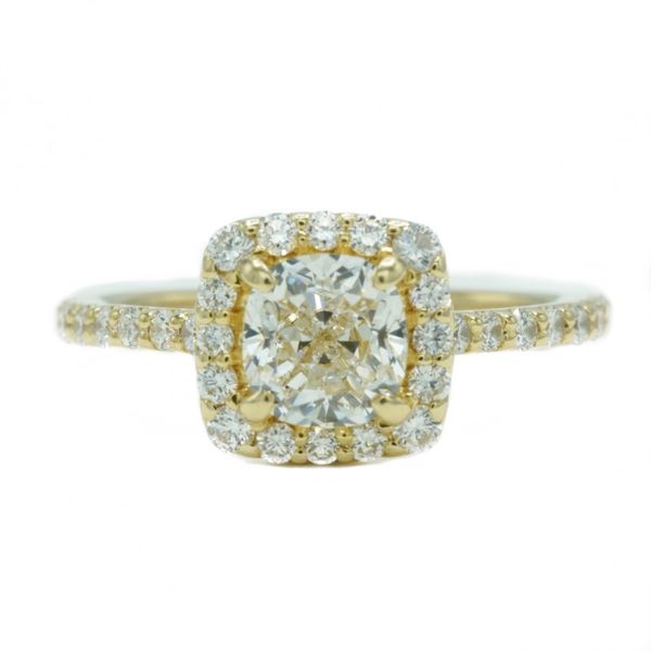 1.01ct Cushion Cut Diamond Engagement Ring - Yellow Gold - H Color VVS1 Clarity Lumina Gem Wilmington, NC