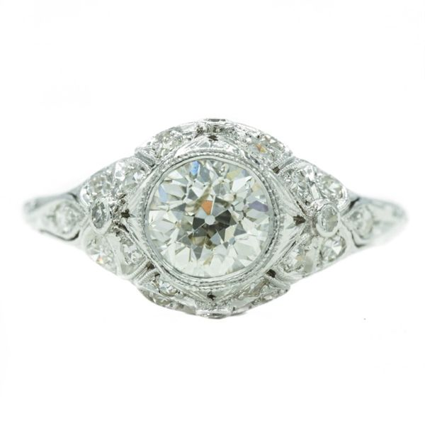 1ct Diamond Engagement Ring with a .10ctw Diamond and Platinum Setting Lumina Gem Wilmington, NC