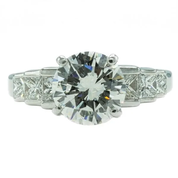 2.11ct Round Diamond Engagement Ring - 1.28ctw Diamond and Platinum Setting Lumina Gem Wilmington, NC