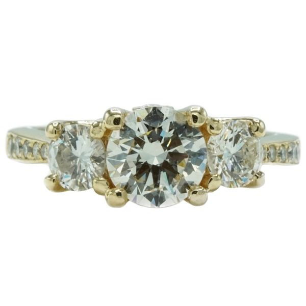 1.01ct Round Diamond Engagement Ring - .65ctw Diamond and 14k Yellow Gold Setting Lumina Gem Wilmington, NC