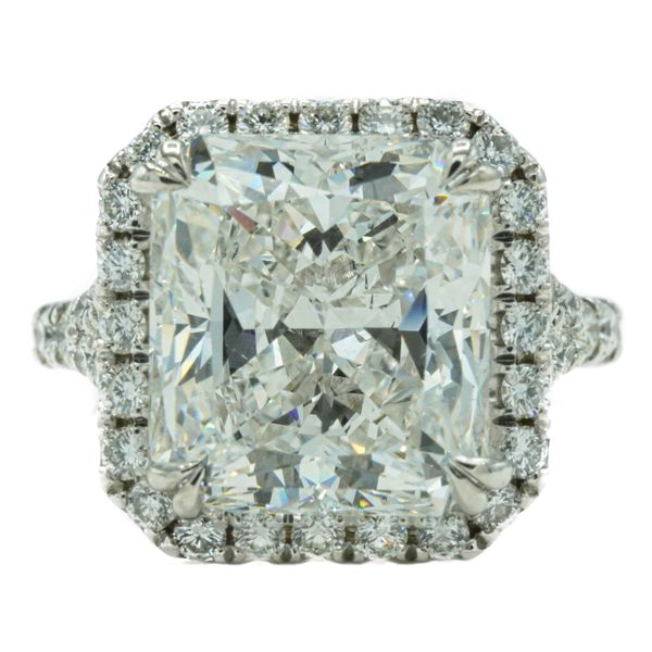 6.7ct GIA Certified Radiant Cut Diamond in a Diamond and White Gold Setting - G Color SI1 Clarity Lumina Gem Wilmington, NC