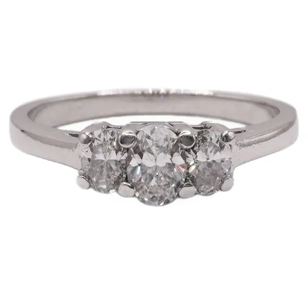 .48ct Oval Diamond with .48ctw in Side Diamonds Set in Platinum Lumina Gem Wilmington, NC