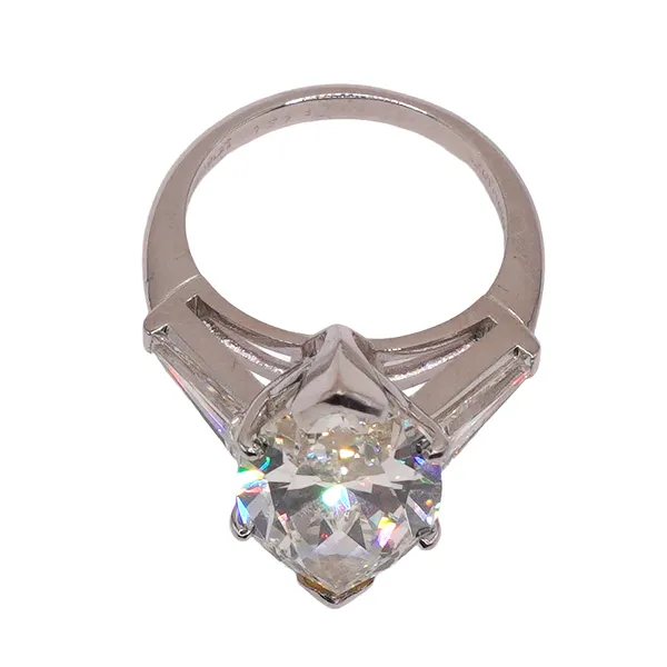 6.18ct Natural Marquise Diamond Ring with a .70ctw Diamond and Platinum Setting Image 2 Lumina Gem Wilmington, NC