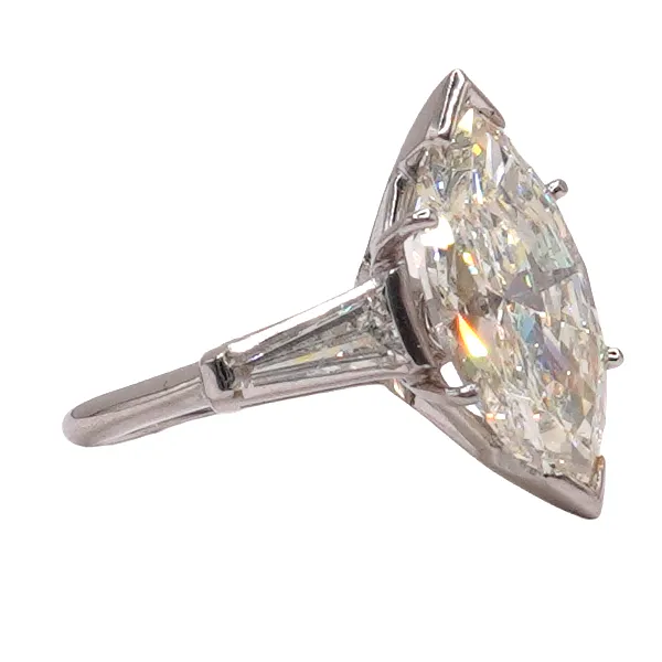 6.18ct Natural Marquise Diamond Ring with a .70ctw Diamond and Platinum Setting Image 3 Lumina Gem Wilmington, NC