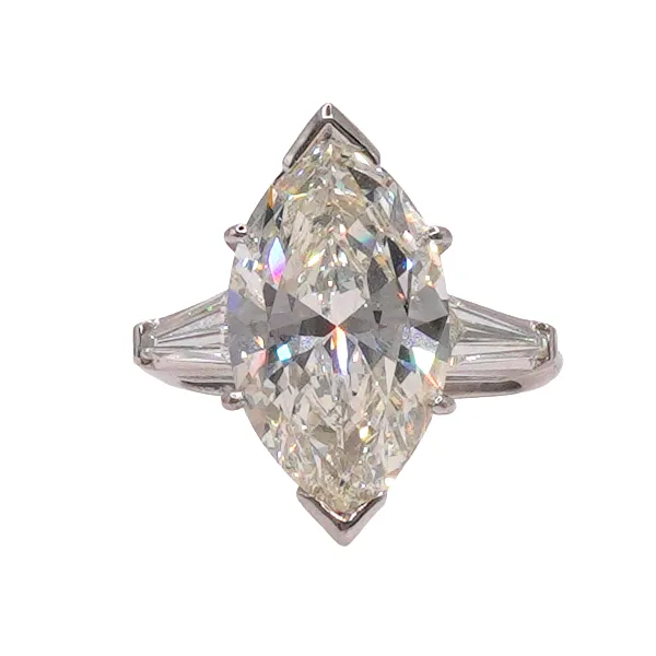 6.18ct Natural Marquise Diamond Ring with a .70ctw Diamond and Platinum Setting Lumina Gem Wilmington, NC