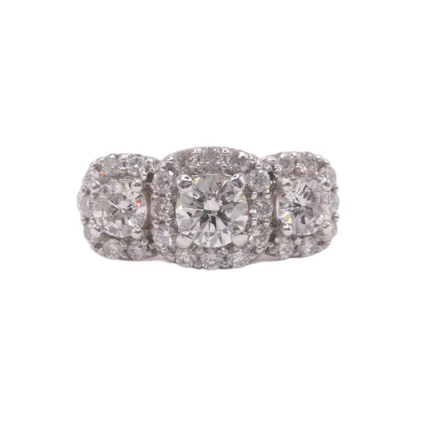 .80ct Round Diamond in a 1.20ctw Diamond & 18k White Gold Setting Engagement Ring Lumina Gem Hampstead, NC