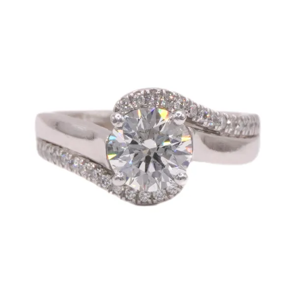 Diamond Engagement Ring - 1.52ct Round Diamond in a Platinum and Diamond Setting Lumina Gem Hampstead, NC