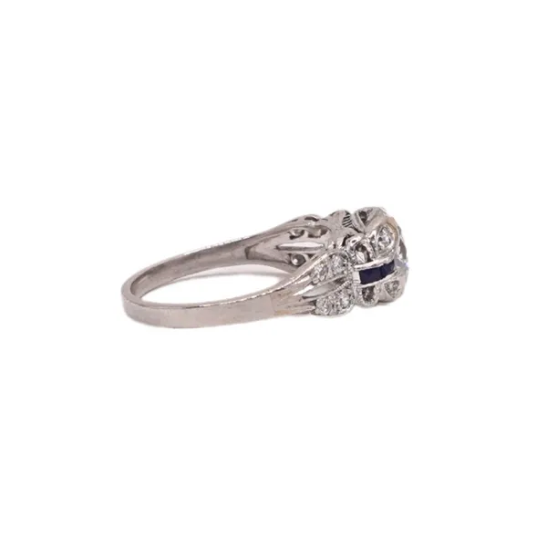 Dimaond and Sapphire Platinum Ring Image 2 Lumina Gem Hampstead, NC