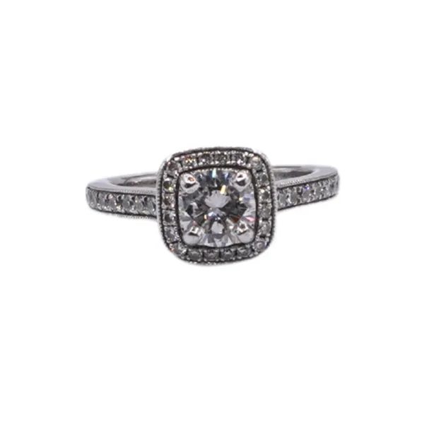 Gab & CO Diamond and 14k White Gold Halo Ring Lumina Gem Hampstead, NC