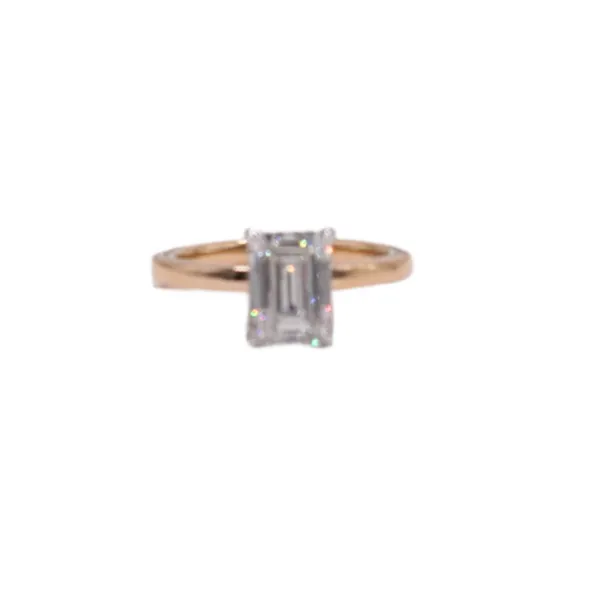 2.03ct Emerald Cut Lab Grown Diamond Band- 14k two tone Lumina Gem Hampstead, NC