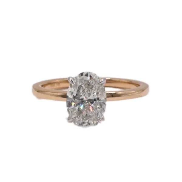 1.54ct Oval Cut Lab Grown Diamond Band- 14k Two Tone Lumina Gem Hampstead, NC