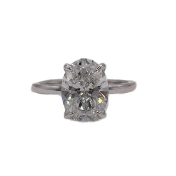 2.01ct Oval Lab Grown Diamond Band-14k White Gold Lumina Gem Hampstead, NC