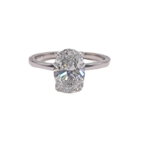 3.03ct Oval Lab Grown Diamond Band- 14k White Gold Lumina Gem Hampstead, NC