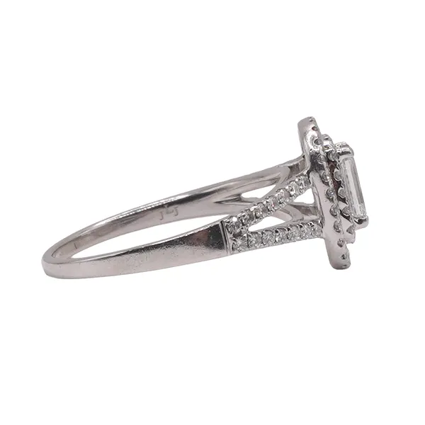.70ctw Emerald Cut Double Halo Ring- Platinum Image 2 Lumina Gem Hampstead, NC