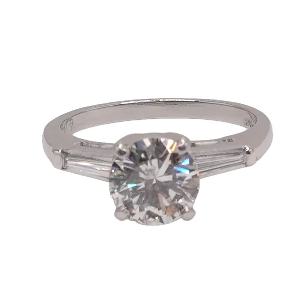 Approximately 1.33ct Round Diamond with Baguettes- Platinum Lumina Gem Hampstead, NC