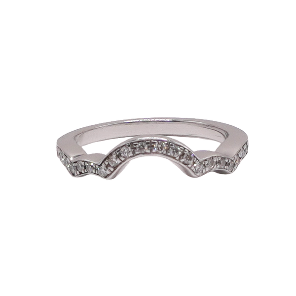 Diamond Curved Band- 14 White Gold Lumina Gem Wilmington, NC