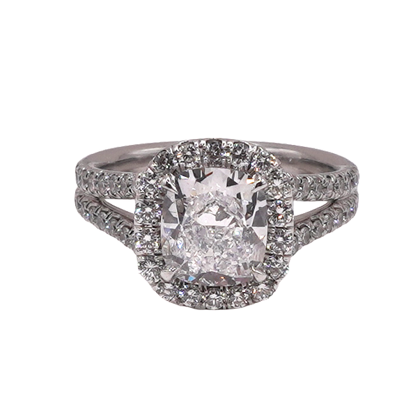 2.08ct Cushion Cut Diamond in a Diamond Setting- 18k White Gold Lumina Gem Wilmington, NC