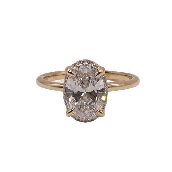 2.09ct Lab Grown Oval Diamond in a .22ctw Lab Grown Diamond Setting- 14k Yellow Gold Lumina Gem Wilmington, NC