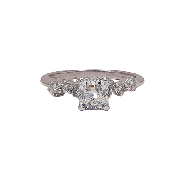 1ct Center Diamond and Diamond Band- 14k White Gold Lumina Gem Wilmington, NC