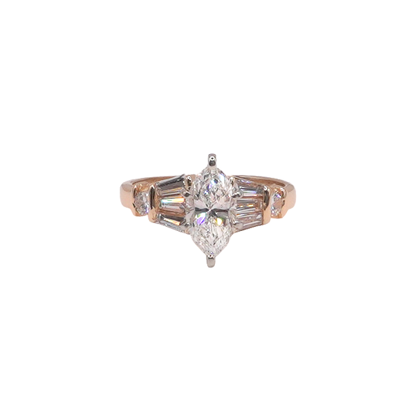 Marquise and Diamond Ring- 14k Yellow Gold Lumina Gem Wilmington, NC