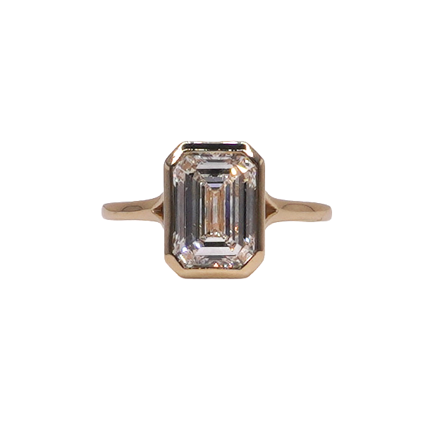 3ct Emerald Cut Lab Grown Diamond Ring- 14k Yellow Gold Lumina Gem Wilmington, NC