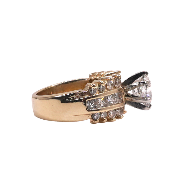 1.50ct Round Diamond Ring in a Diamond Setting- 14k Yellow Gold Image 2 Lumina Gem Wilmington, NC