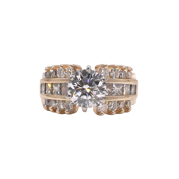 1.50ct Round Diamond Ring in a Diamond Setting- 14k Yellow Gold Lumina Gem Wilmington, NC