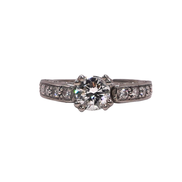 .88ct Diamond Engagement Rnig- 14 White Gold Lumina Gem Wilmington, NC