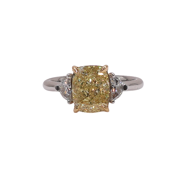 3.01ct Yellow Diamond Ring-Platinum and 18k Yellow Gold Lumina Gem Wilmington, NC