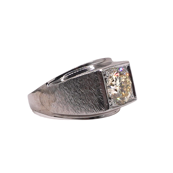 Men's 2.96ct Diamond Ring- 14k White Gold Image 2 Lumina Gem Wilmington, NC