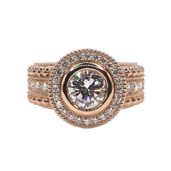 1.5ct Center Diamond and 2ctw Diamond Engagement Ring- 14k Yellow Gold Lumina Gem Wilmington, NC